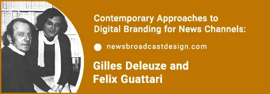 Portraits of Gilles Deleuze and Felix Guattari, theorists behind the Rhizome theory, which impacts digital branding strategies of news channels.