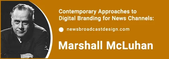 Portrait of Marshall McLuhan, Canadian philosopher whose 'The Medium is the Message' principle profoundly influences the philosophy in digital branding for news channels.