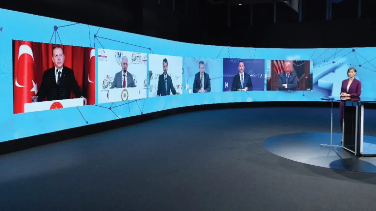 Advanced news studio: Equipped environment for presenting the latest information. The News Studio incorporates Video Wall Graphic Designs, which consist of multiple screens within the set design. These designs are carefully crafted to ensure compatibility with other graphic elements such as the lower third and opener, creating a cohesive visual experience.