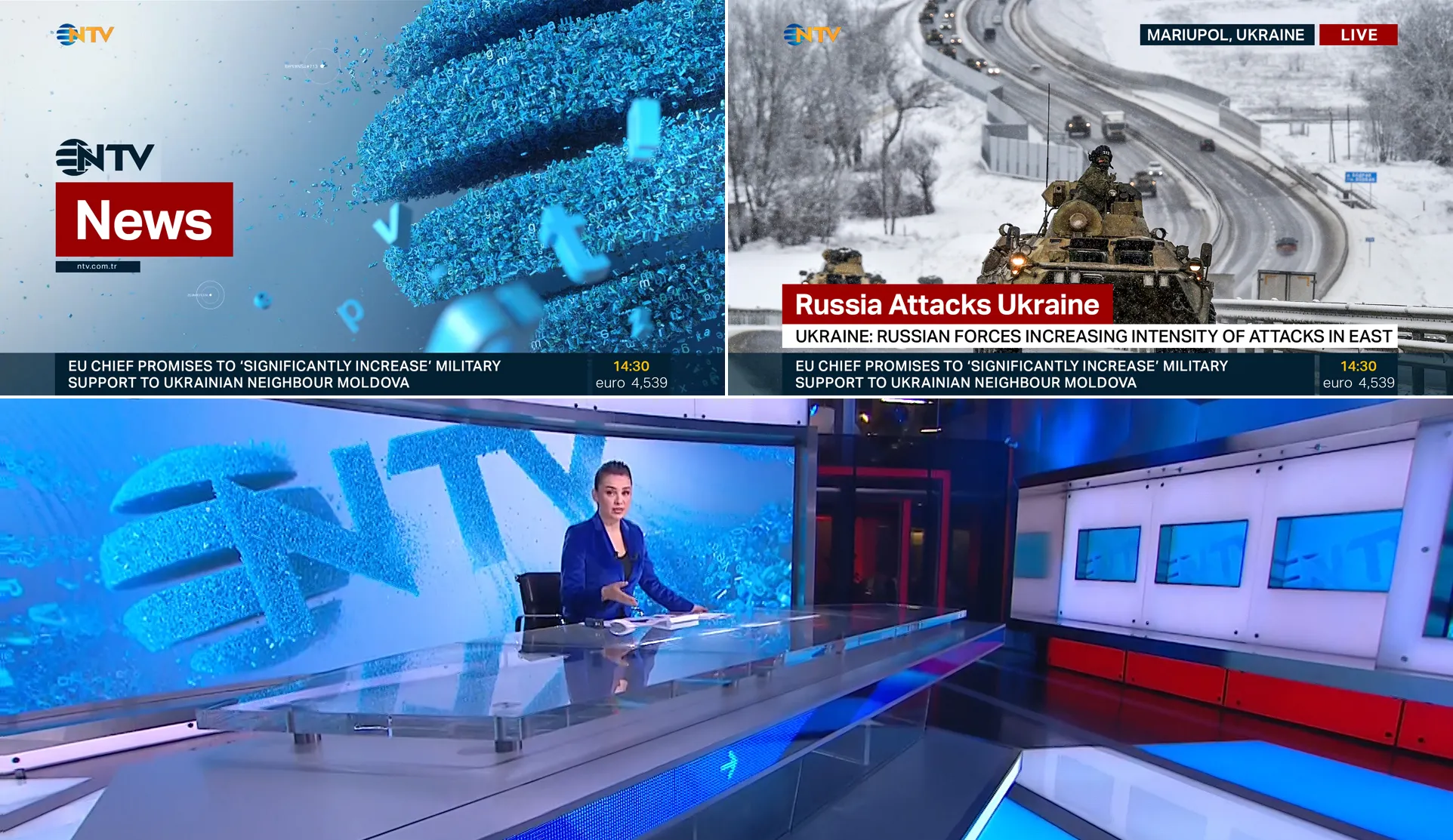 Harmonised design concept made for News Studio and Screen Layout